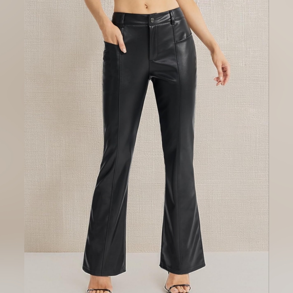 Women's Black Faux Leather Pants